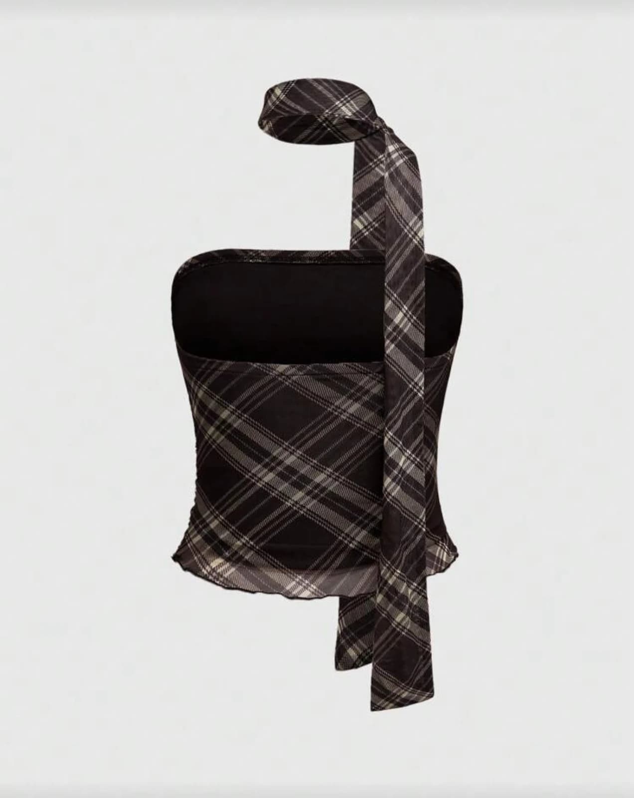 ROMWE Plaid Bustier + Fishtail Skirt 2-Pc Set — detail view
