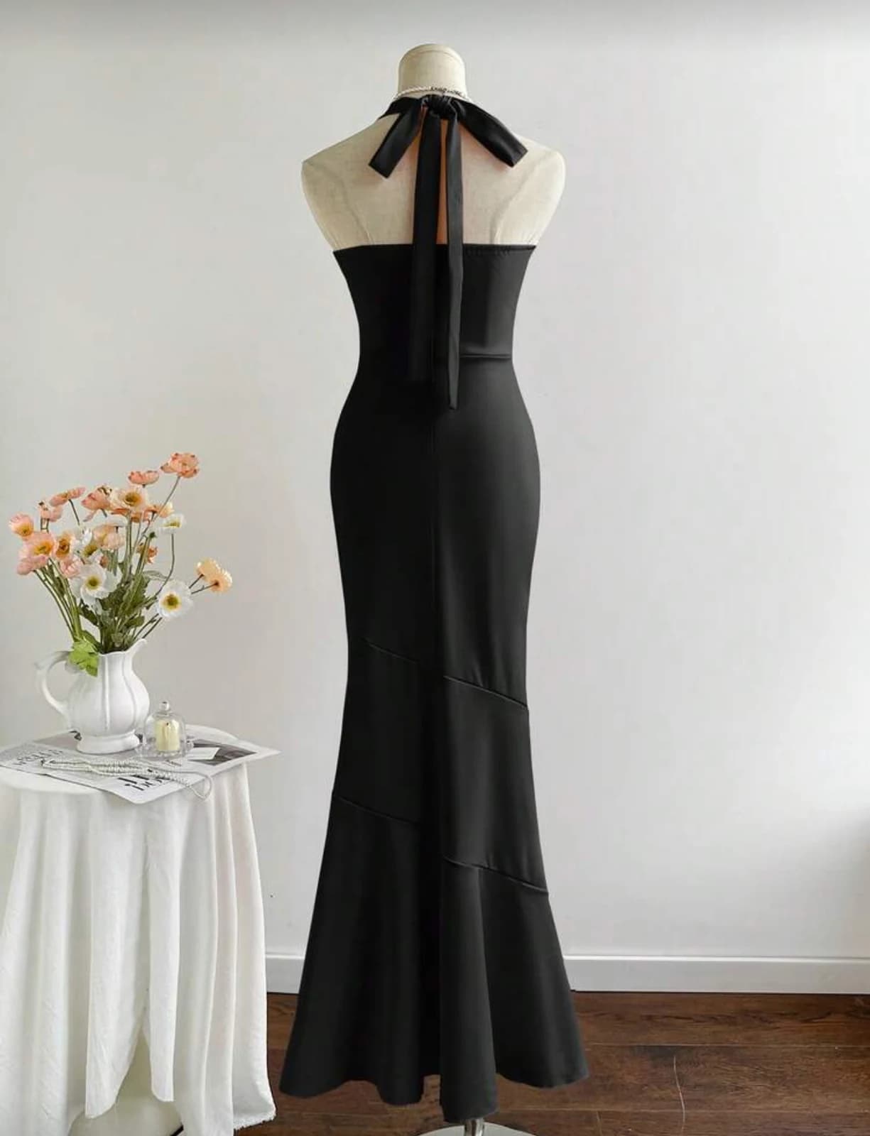 Elamini Mermaid Hem Midi Dress — back view