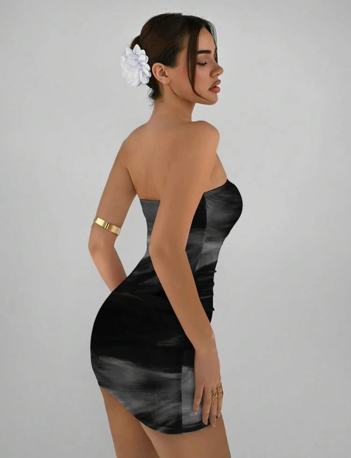 Smoky Bandeau Bodycon Mini Dress — front view