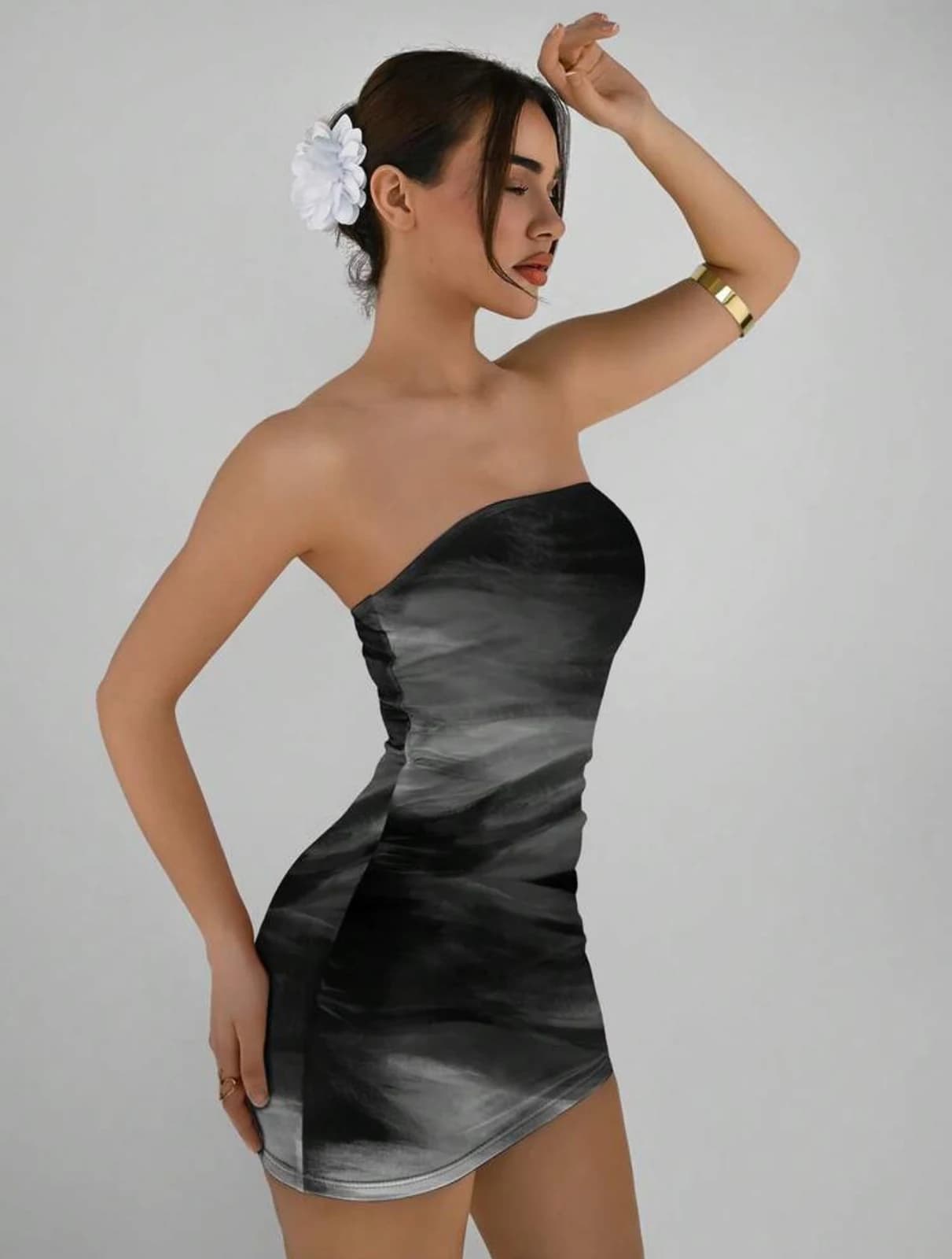 Smoky Bandeau Bodycon Mini Dress — side view