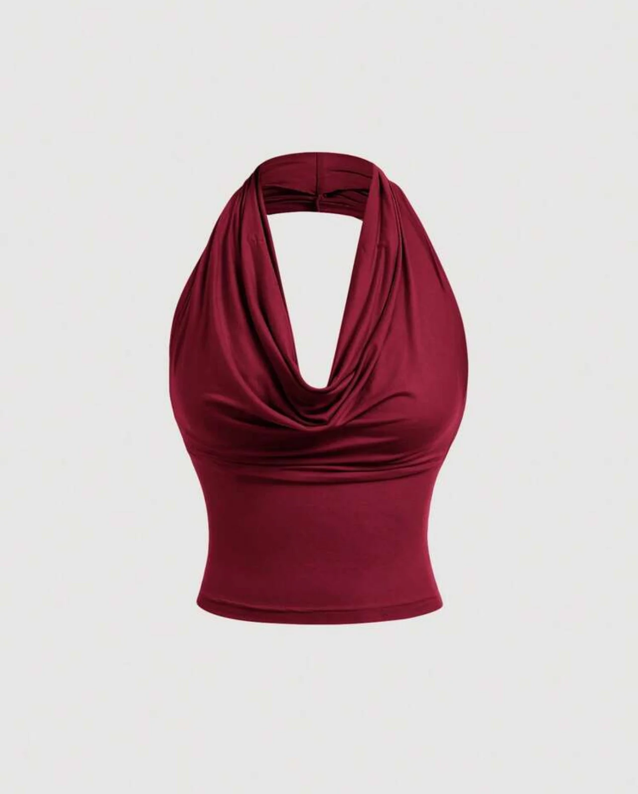Burgundy Halter Top — front view