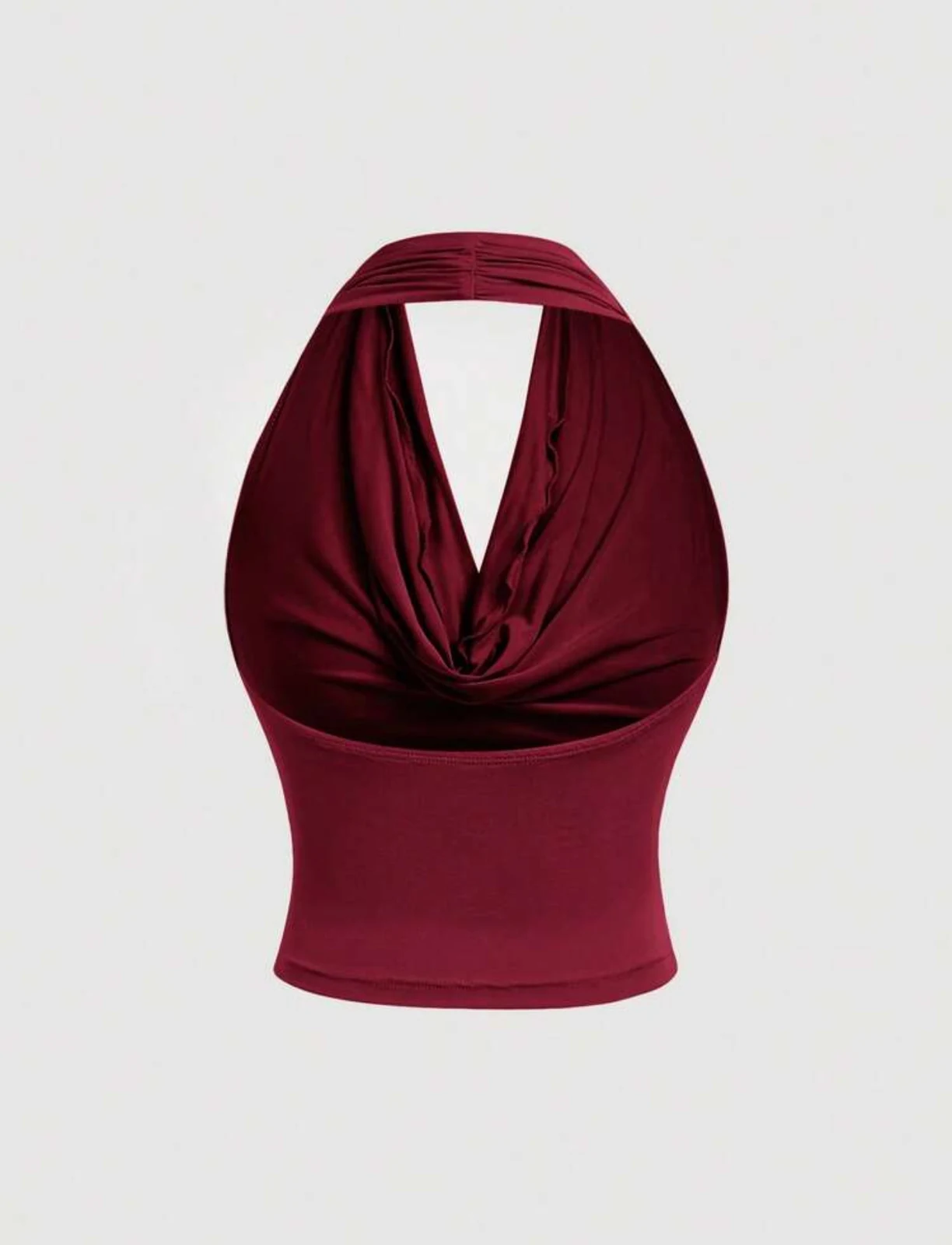 Burgundy Halter Top — back view