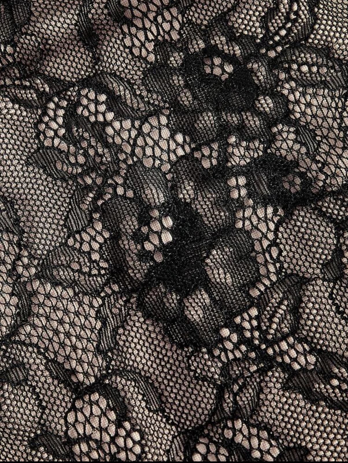 Black Lace Halter Top — detail view
