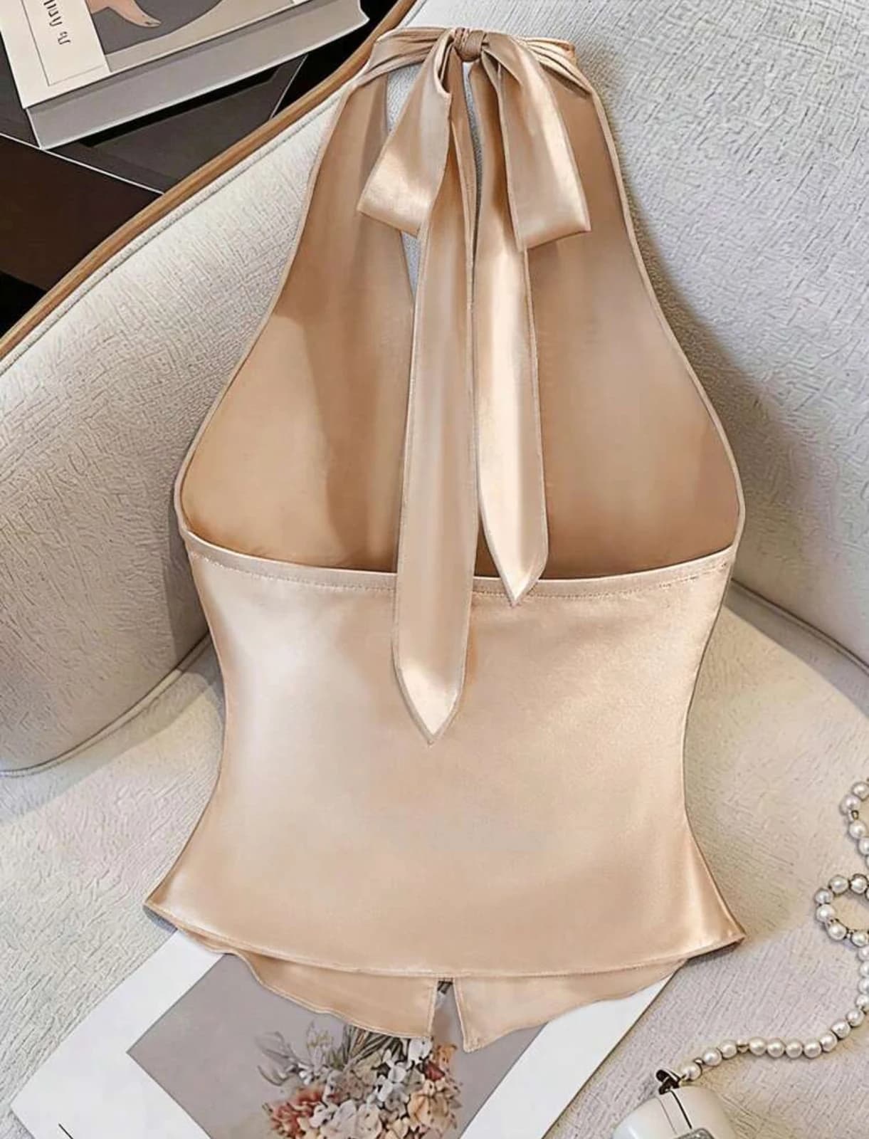 Apricot Halter Cami — front view