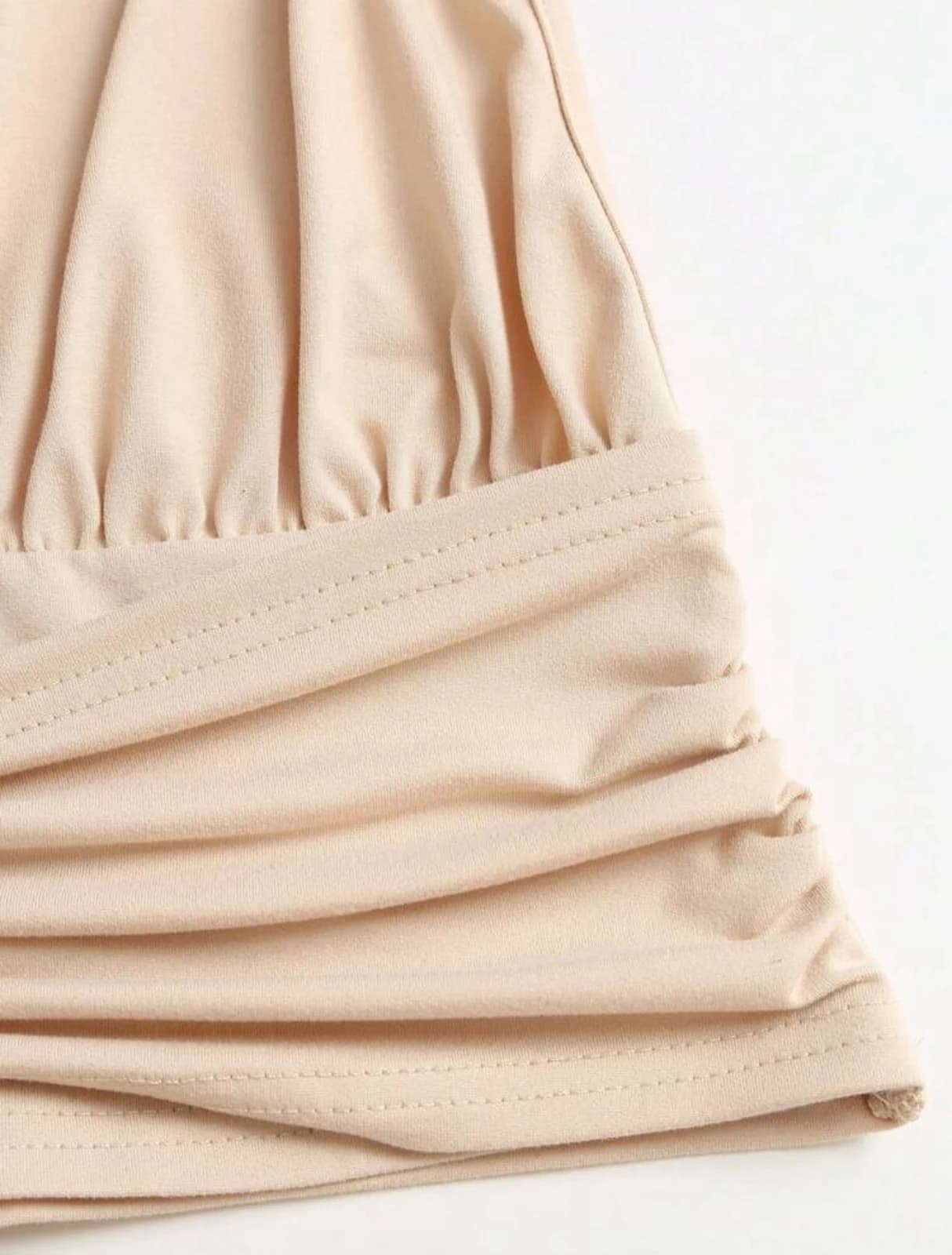 Apricot Pleated Halter Top — finish view