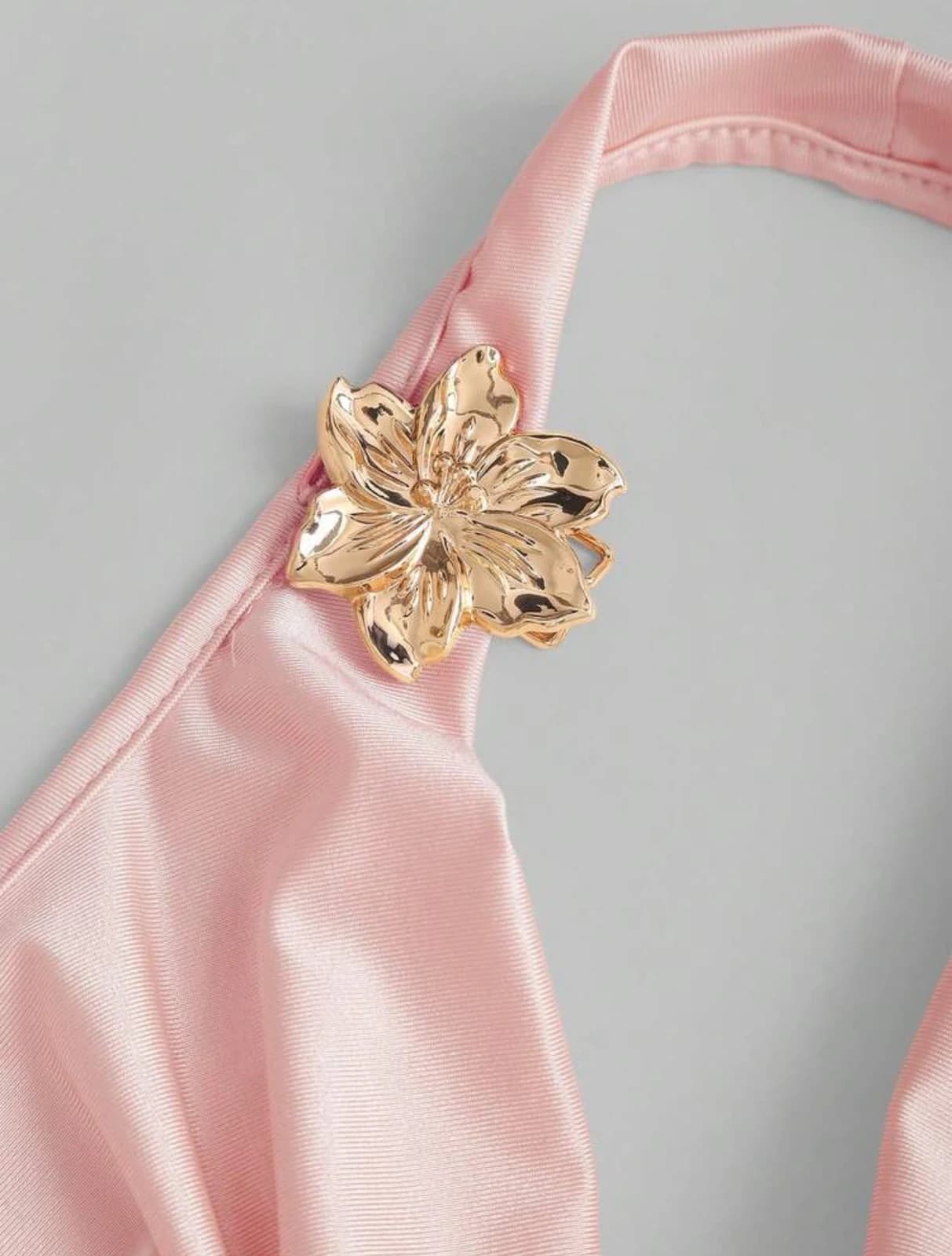 Pink Halter Tank — detail view