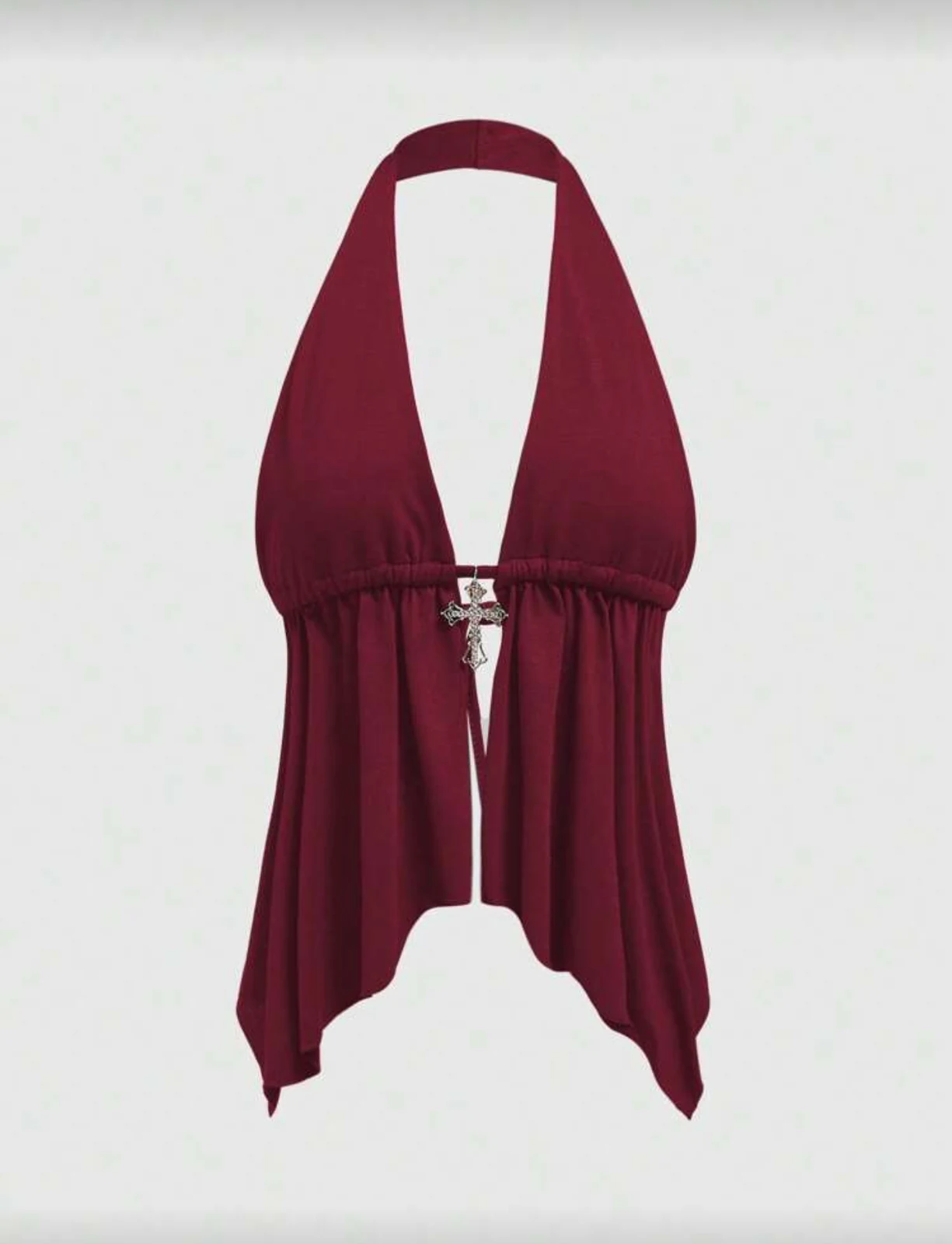 ROMWE Rhinestone Cross Open Back Tank Top